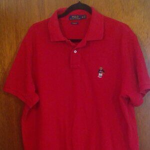POLO RALPH LAUREN Men's Red Polo USA Basketball Bear Shirt Size XLT